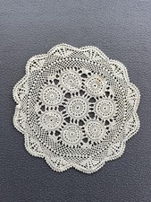 Vintage Handmade Crochet Doily Lace Table Centerpiece 12" Round Decor EUC