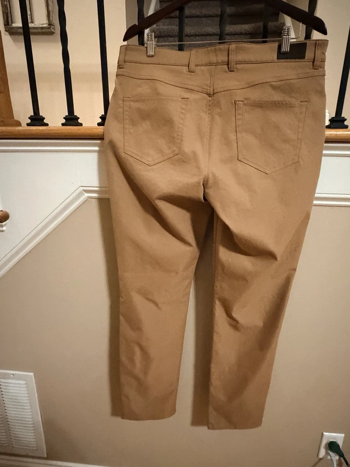 Pantalones de rendimiento Peter Millar EB66 36x32 Crown Sport, 5 bolsillos, bronceado británico Foto 2 de 4