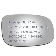 Side Mirror Glass fit for Volvo 2008-2013 C30 C70, 2007 Silver Glass Right