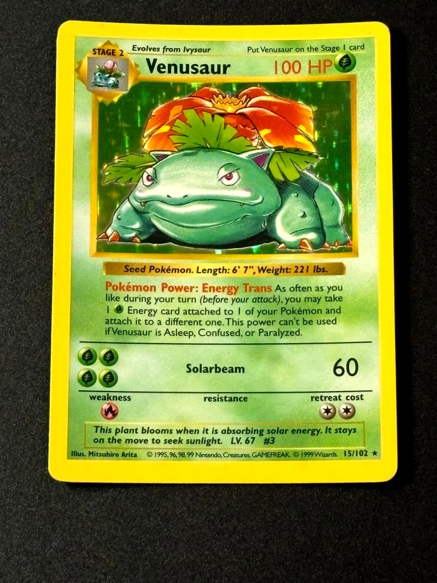 Venusaur Pokémon TCG Holo Rare Base Set 2 Individual Collectible