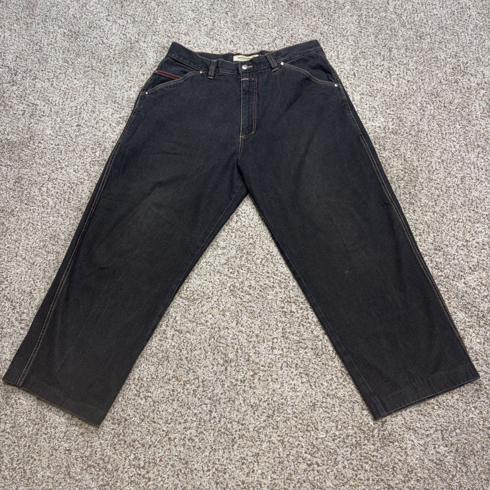 Willie Esco Duns Mens Jeans 38x34 Baggy Hip Hop Jeans Black Denim Fits 35x27.5 - main photo