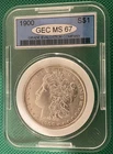 1900 P Morgan Silver Dollar BU graded by GEC (#156)