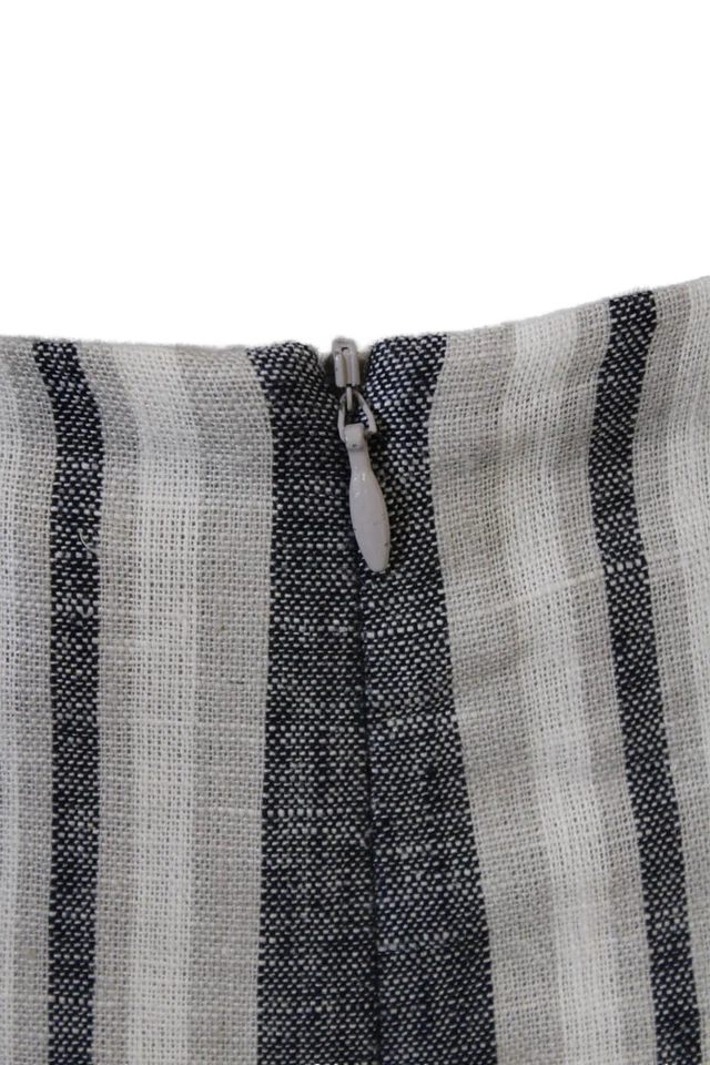 Mini saia feminina Intermix bege listrada linho viscose tamanho P - Imagem 4 de 4