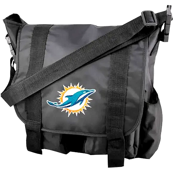 NFL Miami Dolphins Premium Diaper Bag With Changing Pad Licensed Black