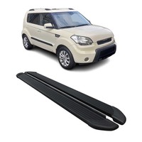 Seitenschweller Trittbretter Schweller FüR Kia Soul 2008-2015 Aluminium Schwarz