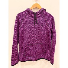 Nike Women's Therma-Fit Hoodie Sweatshirt Pink Black Medium Fleece Pullover