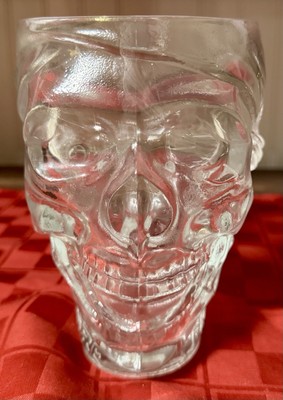 Vintage Treasure Island Casino Luminarc USA 3D Pirate Skull Glass 32 oz Mug