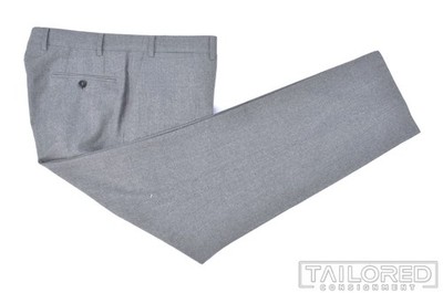 CANALI Current 1934 Solid Gray 100% Wool Luxury Pants Trousers - EU 52 / US 34