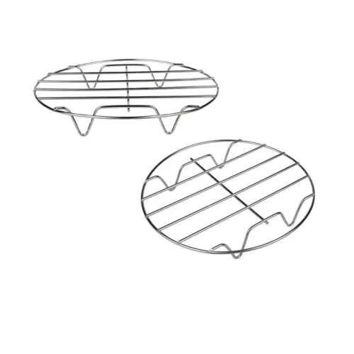 2Pcs 7 Inch Air Fryer Rack Cooking Steaming Cooling Multi-Purpose 304 Stainle...