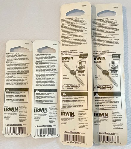 4 IRWIN HANSON PLUG TAP AND DRILL BIT SETS 4-40NC, 12-24NC, 5/16-18NC, 3/8-16NC - Picture 2 of 3