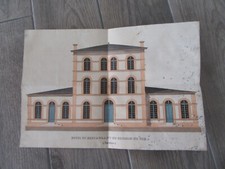 DESSIN ORIGINAL 1861 HOTEL RESTAURANT DE CHEMIN DE FER BAVIERE