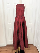 Alice + Olivia Womens Burgundy Emilia Snake Embossed A-Line Maxi Gown Size XS 4