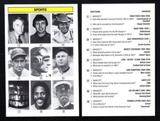 Brad Park Dutch Clark Mickey Cochrane Ford Frick Vintage Sports Trivia Card A-27