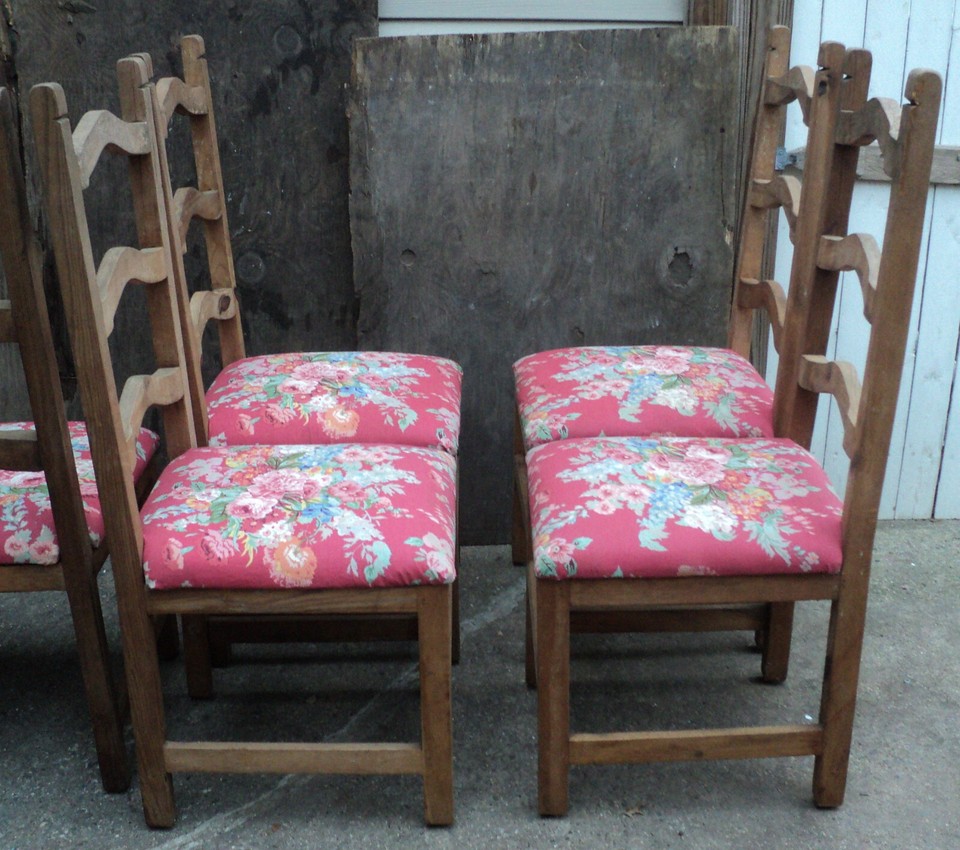 6 Vintage French Country Style Wood Dining Chairs | eBay