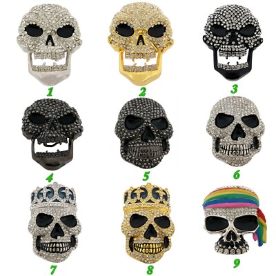Skull Belt Buckle Men Encrusted Blinged Out Smokin Winged  display picture 2