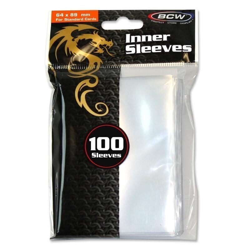 Card Sleeves BCW 100 Pack Standard Inner 64x89mm - For MTG, Pokemon, Trading  Cards BCW Card Sleeves