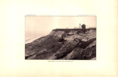 HIGHLAND LIGHT, CAPE COD, MASSACHUSETTS GEOLOGY Antique print 1898