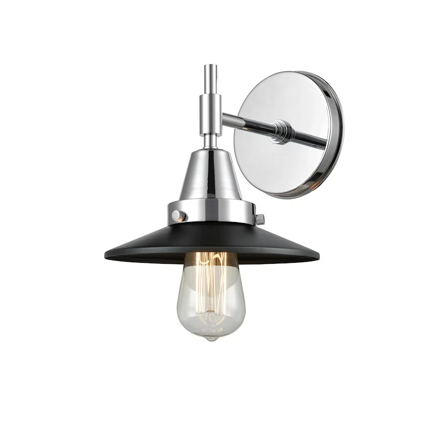 INNOVATIONS LIGHTING Innovations Caden 1 Light 7.25" Sconce, P Chrome, Black - 447-1W-PC-M6-BK