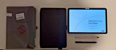 UNLOCKED Google Pixel Tablet 11'' 128GB Bundle w/ cases, pens, screen protector