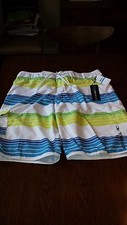O'Neill Oneill Men's Santa Cruz Stripe Board Shorts White Swim Trunks Suit Beach