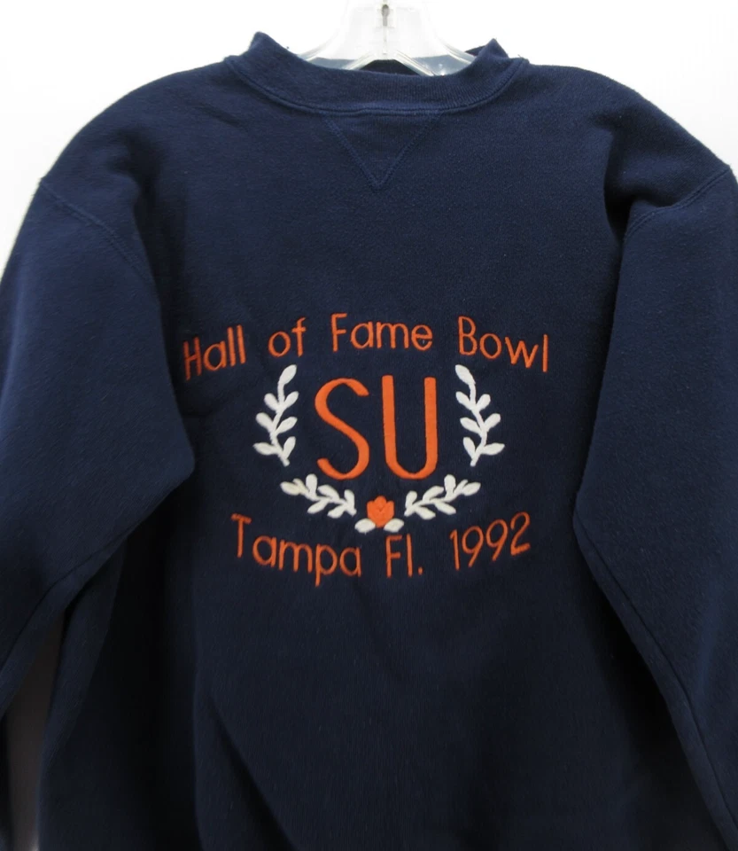 Sudadera DE COLECCIÓN Syracuse Naranja Hombres Pequeña Azul Salón de la Fama Bowl Champion Años 90 Foto 2 de 4