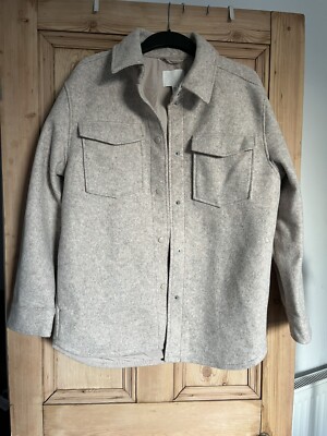 H&M Beige Oatmeal Cream Shacket Size Medium Women UK