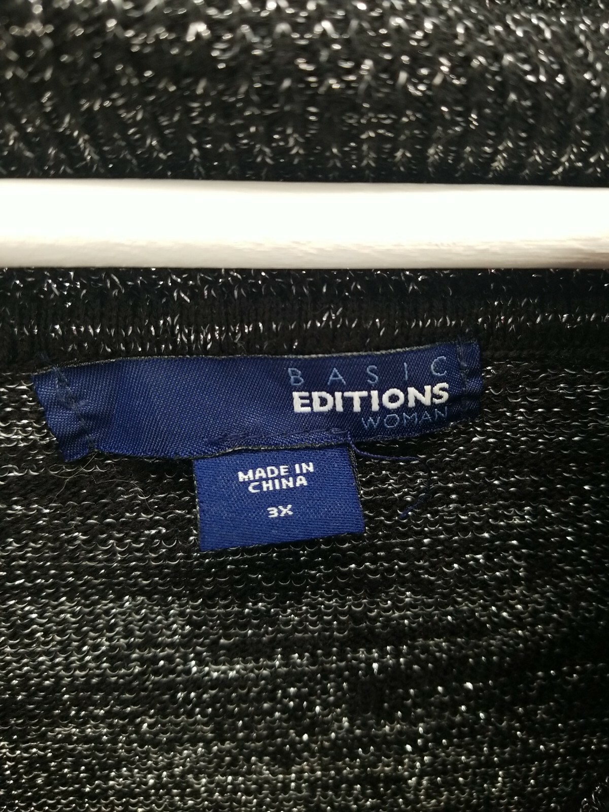 Womens Basic Edition Black Silver Light Sweater T… - image 3