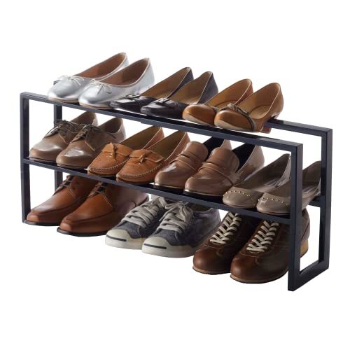 Extendable Shoe Rack 2 animali – Line – Nero (F3n)