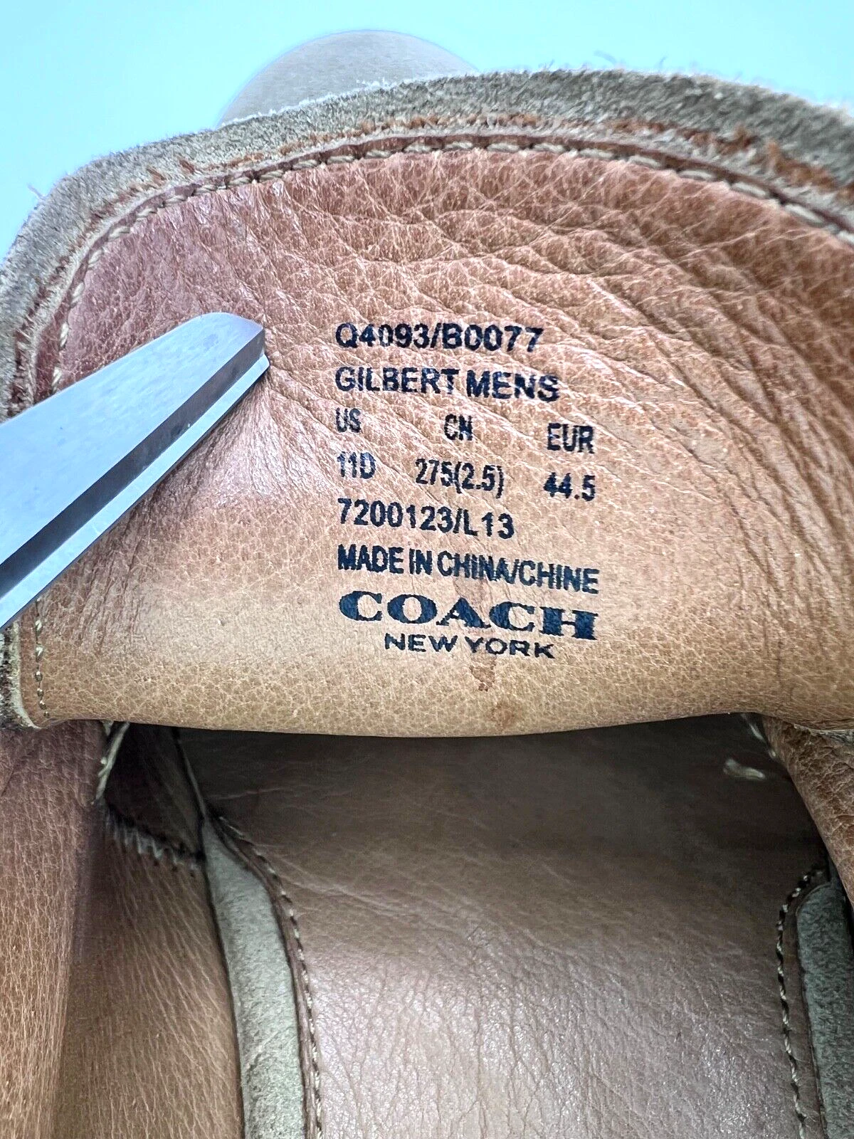 Scarpe derby Coach New York TAGLIA 11 D Gilbert Sand scamosciate stringate delicatamente indossate