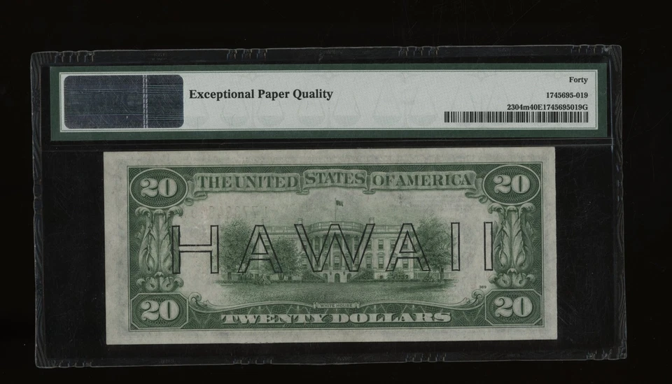 DBR 1934 $20 FRN Hawaii Mule Fr. 2304m PMG XF-40 EPQ Serial L77334849A - Image 2 of 2