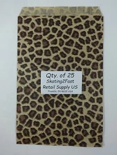 Qty. 25 Leopard Print Design Paper Merchandise 6" x 9" Bag Retail Shopping