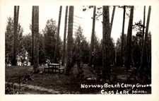 POSTCARD RPPC  NORWAY BEACH CAM[ GROUND CASS LAKEMINNESOTA