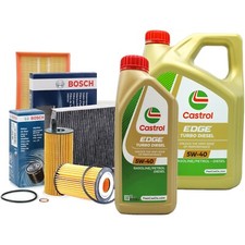 Set Entretien Huile castrol edge 5W40 5LT + 4 Filtres BOSCH Audi A4 B7 2.0 Tdi