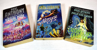 ''Virtual Mode'', ''Caterpillar's Question'', ''Mercycle'' Piers Anthony 3 Book Bundle