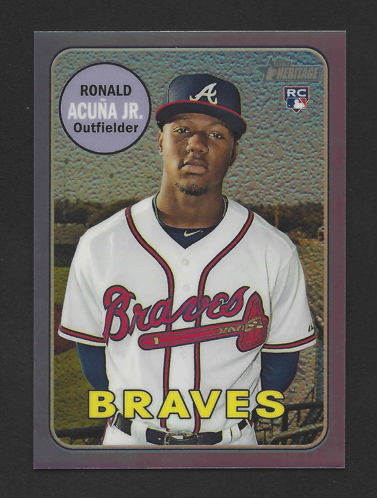 2018 Topps Heritage Chrome Purple #THC580 RONALD ACUNA, JR. Raw - Atlanta Braves