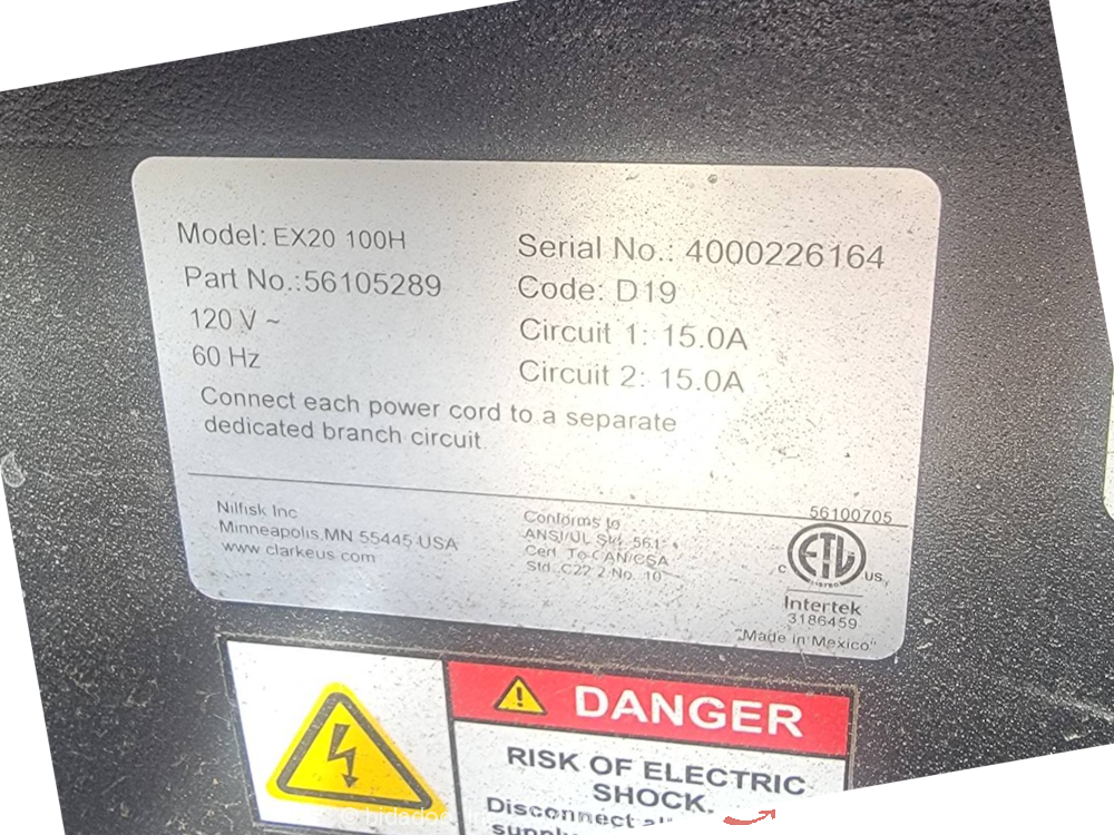 2019 Clarke EX20100H W/B Heated Carpet Cleaner Extractor 12.5 Gallon