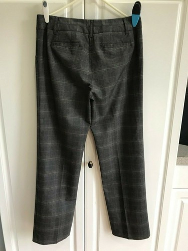 Pantalones de vestir para mujer Zac & Rachel usados talla 8 grises + a cuadros - Imagen 4 de 4