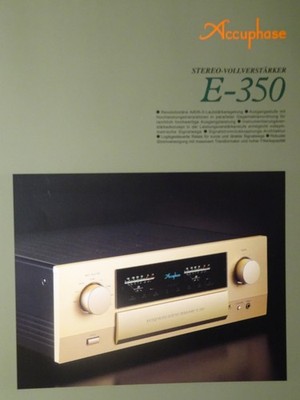     Accuphase E-350 Prospekt in deutscher Sprache. Sehr guter Zustand   