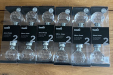 Finials 6x pairs 28mm by Dunelm CRYSTAL effect faceted acrylic/chrome NEW boxed