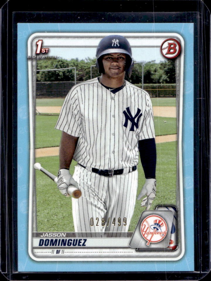 2020 Bowman Jasson Dominguez Prospects Sky Blue #28/499 Yankees