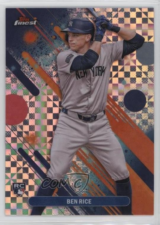 2025 Topps Finest Common Checkerboard Refractor Ben Rice #48 9h3