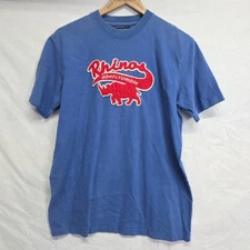 Vtg Abercrombie Tee Shirt Size XL Blue Red Rhinos Y2K