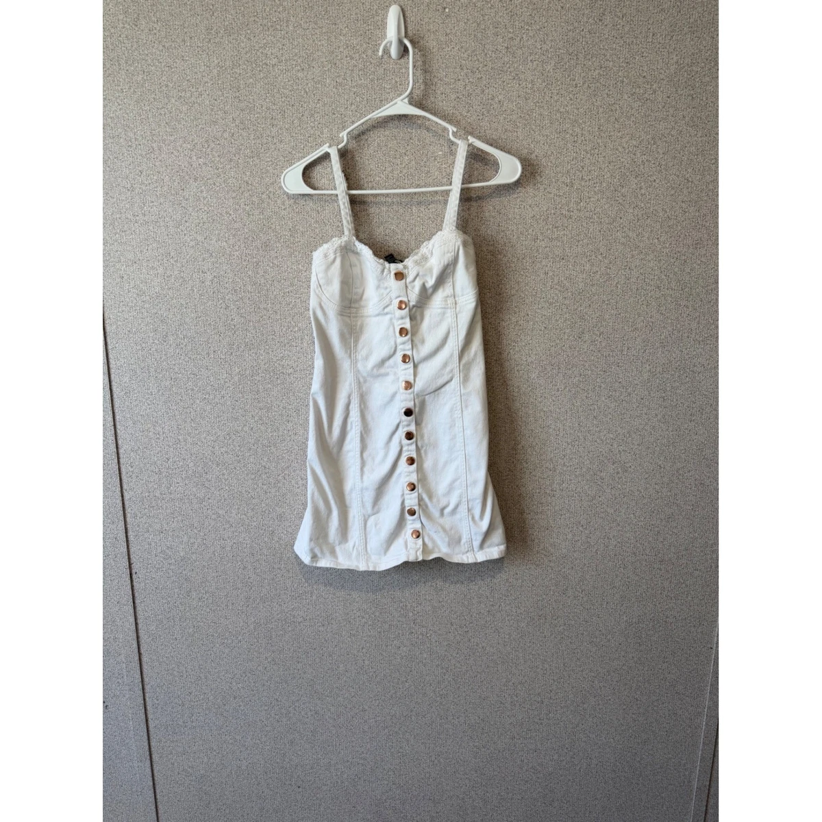 forever 21 white denim dress Forever 21 White Denim Mini Button Dress