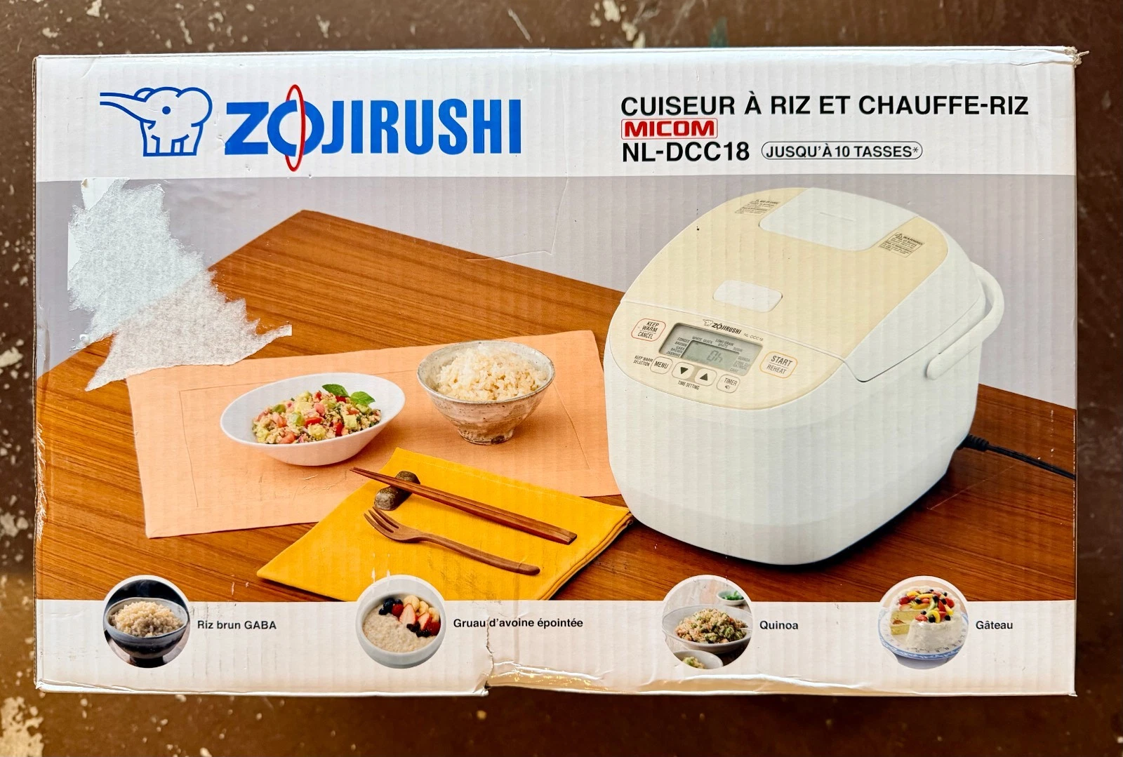 Zojirushi NL-DCC18CP Micom Rice Cooker and Warmer Pearl Beige 10 Cups - NEW OB