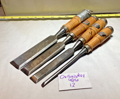 #ad HB beveled edge chisel lot 1 1 4” 1” 3 4” 1 4” woodworking hand tools $19.99