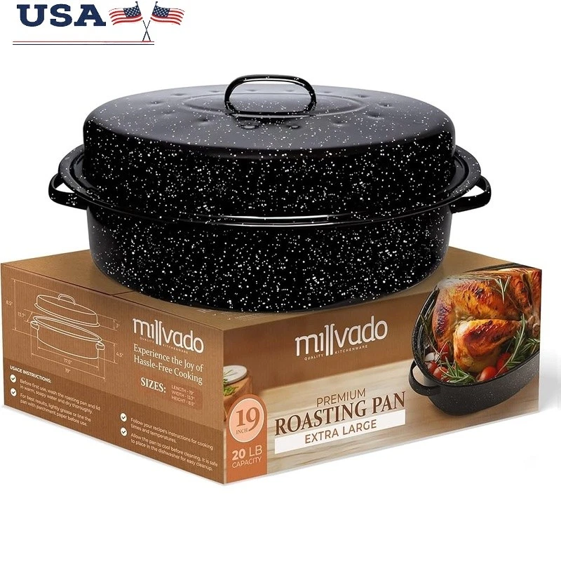 Extra Large Nonstick Roasting Pan Turkey Chicken Casserole Dishwasher Safe New