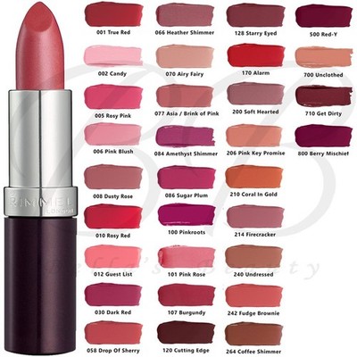 RIMMEL London Lasting Finish Lippenstift, glatt + cremig, 4g *WÄHLEN SIE IHREN FARBTON*