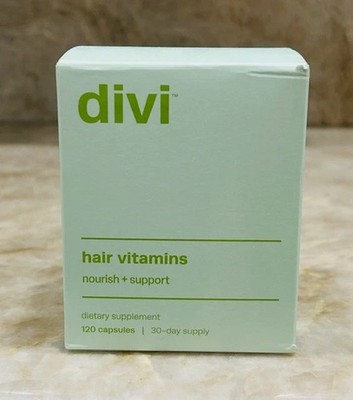 DIVI Hair Vitamins Nourish + Support 120 Caps Supplement New Sealed BB 7/2026