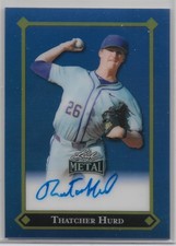 2025 Leaf Metal Thatcher Hurd 92 Leaf Gold Rookies Prismatic Blue Auto Card  /25