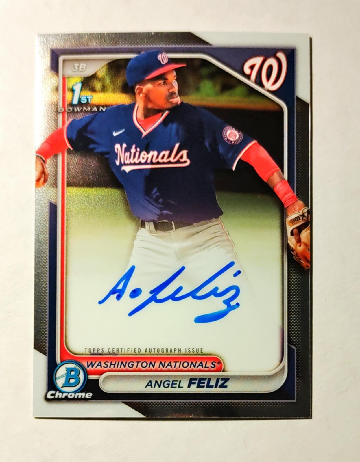 Angel Feliz 2024 1st Bowman Chrome AUTO Nationals Prospect Raw AUTOGRAPH RC L6